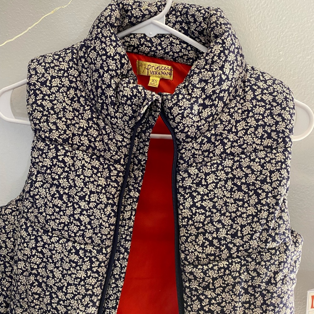patterned puffer vest